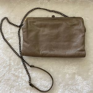 Hobo Leather Taupe Crossbody Bag